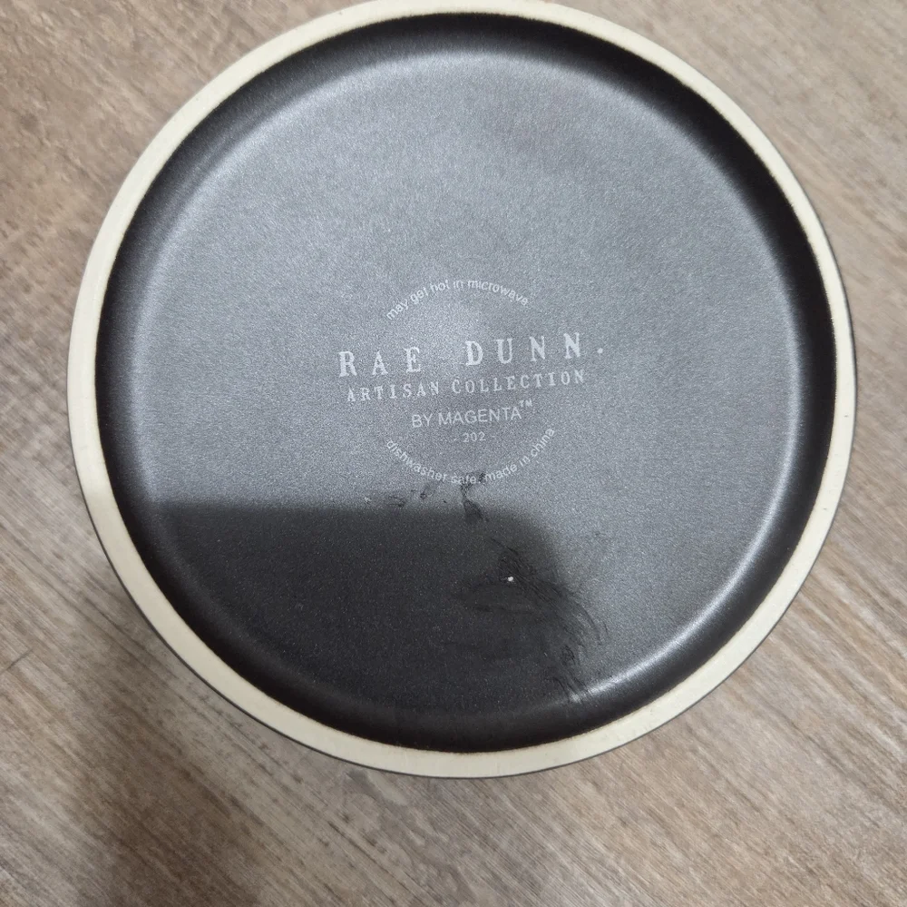 Rae Dunn Black And Orange BAD KITTY Pet Bowl